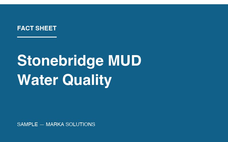 Thumbnail for Stonebridge MUD water quality fact sheet demo